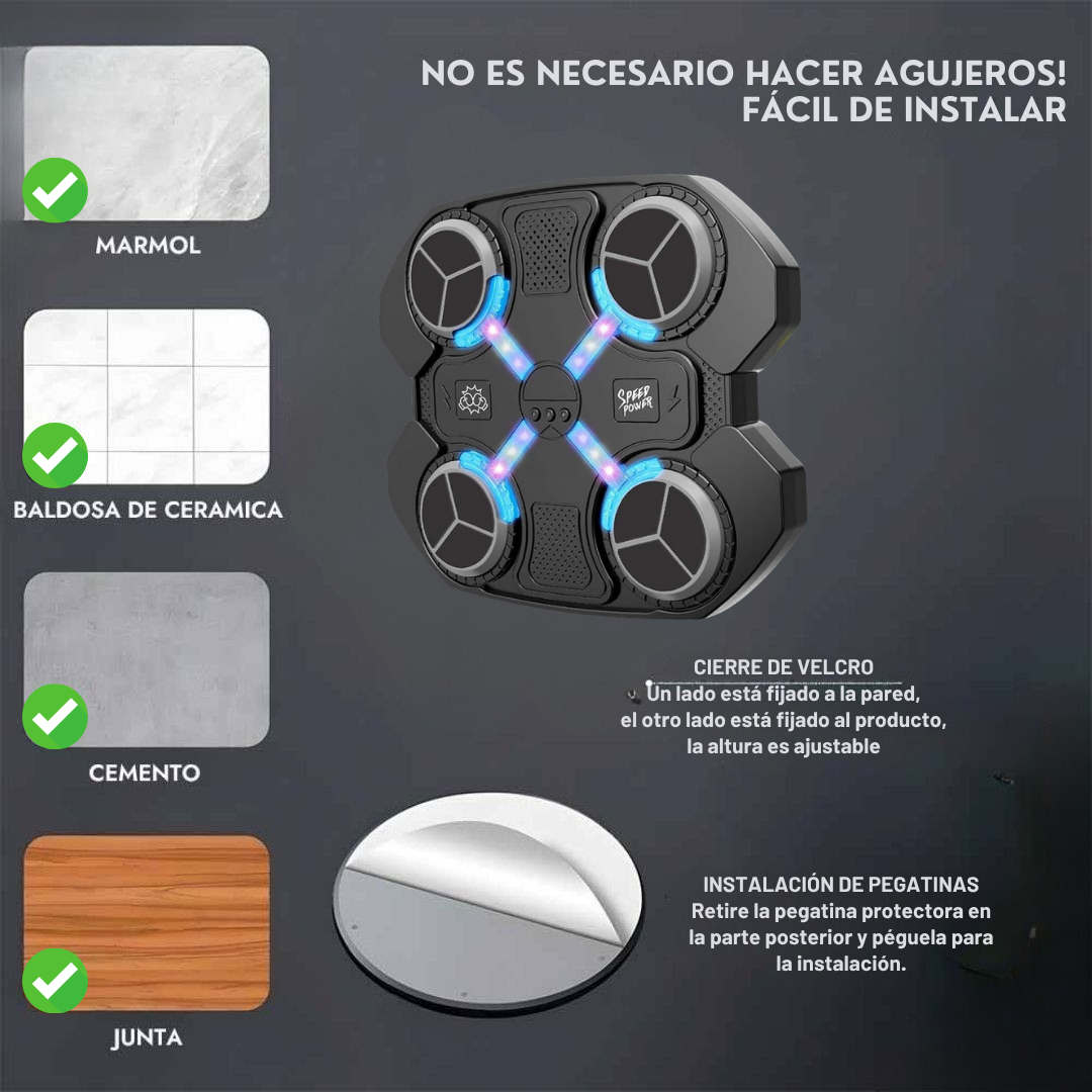 Máquina de Boxeo LED con Música + Guantes de Regalo