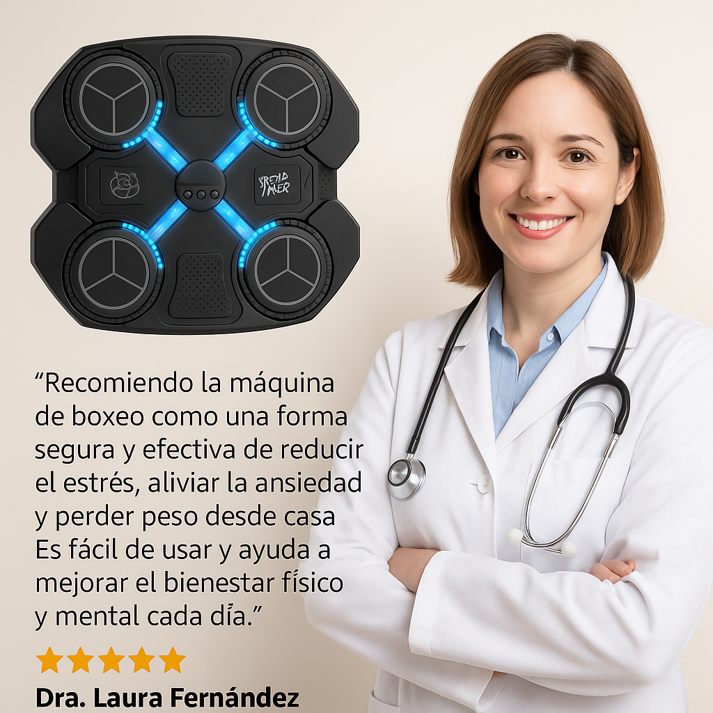 Máquina de Boxeo LED con Música + Guantes de Regalo