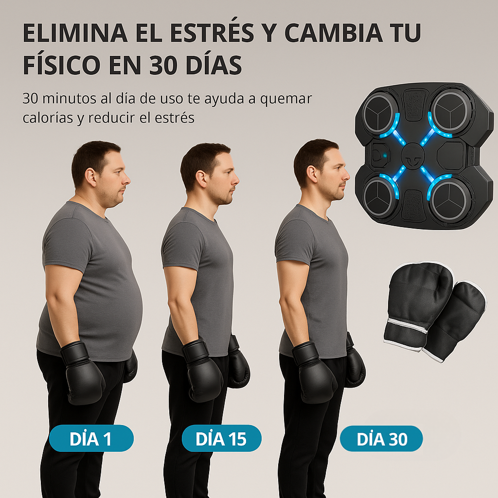 Máquina de Boxeo LED con Música + Guantes de Regalo