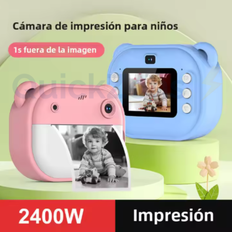 Cámara Mágica Infantil que Imprime Fotos y Graba en HD.
