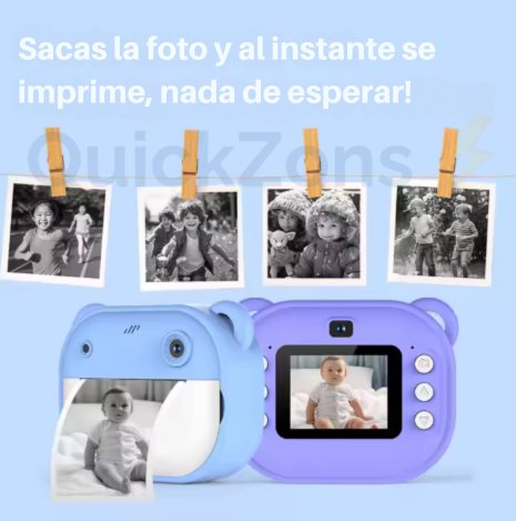Cámara Mágica Infantil que Imprime Fotos y Graba en HD.