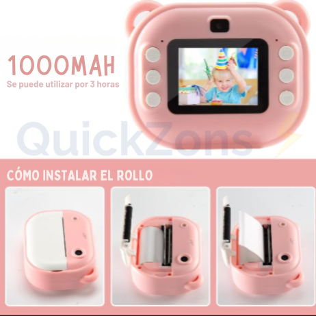 Cámara Mágica Infantil que Imprime Fotos y Graba en HD.